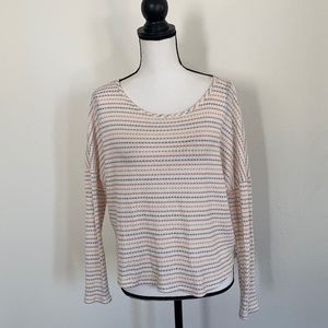 Paper Crane Striped Waffle Knit Long Sleeve Top S